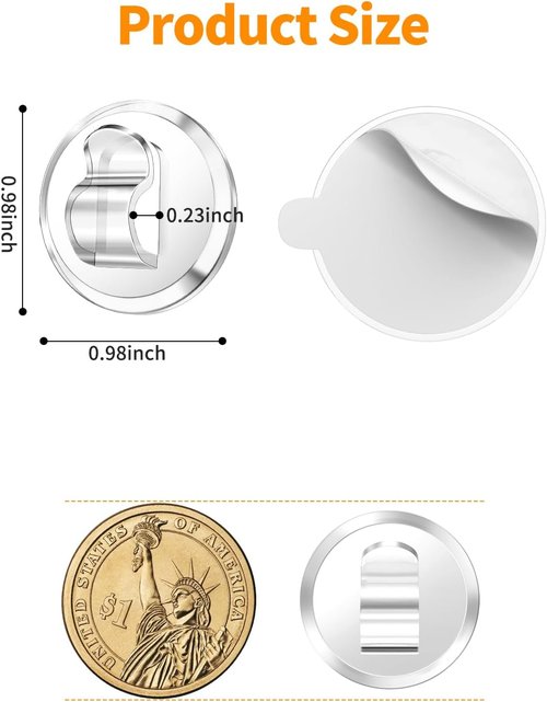 Ispneay 50 Clear Mini Light Clips - Adhesive Hooks for Indoor String Lights | Damage-Free Wall Decor