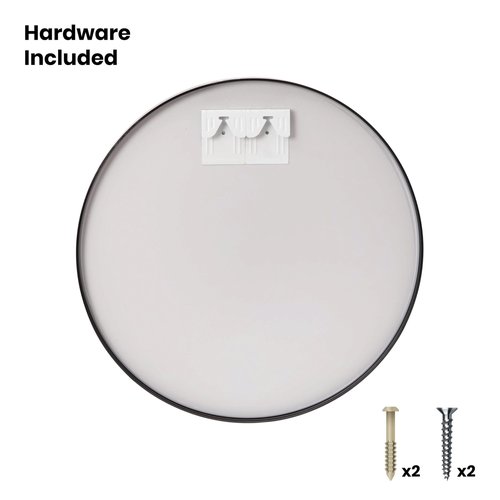 Flash Furniture Large Round Wall Mirror - Black Circle Accent Mirror - 30" Vanity Mirror - for Bathroom, Vanity, Entryway, Dining Room, & Living Room