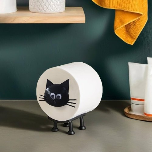 Cat Toilet Paper Holder - Funny Animal Paper Towel Holder for Bathroom Decor, Self Standing Unique 3D Printed with Durable Resin, 3pcs