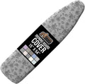 GORILLA GRIP The Original Ironing Board Cover and Pad, Silicone Coating, 400°F Scorch Resistant Thick Padding, Heavy Duty Iron Covers Standard Boards, Hook and Loop Fastener Strap, Gray Floral 15x54