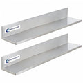 SWOTCATER Stainless Steel Wall Shelf 8.6"x30" 60LB, 2 Packs L-Shaped Commercial Wall Mount Floating Shelving for Kitchen, Restaurant, Home
