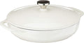 Lodge Enameled Cast Iron Round Casserole - 3.6 Quart with Lid & Dual Handles - Oven Safe to 500°F - Oyster White