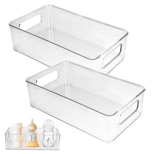 Baby Bottle Organizer Plastic Storage Center for Baby Bottles and Food Jars Baby Bottle Organizer for Cabinet, Perfect Organizer for Kitchen Cabinet, Pantry, Refrigerator, and Countertop（2 pcs）