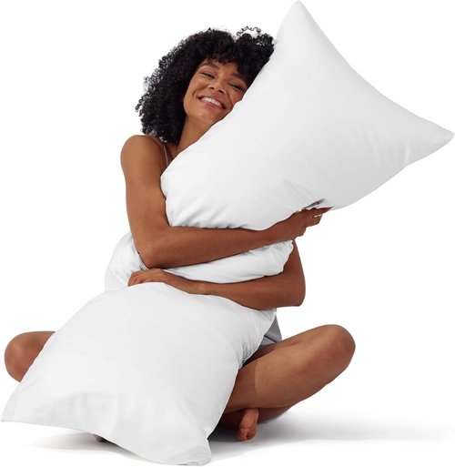 Bedsure Satin Body Pillowcase - Luxurious Silk-Like White Cover with Cooling Effect | 20x54 Inches