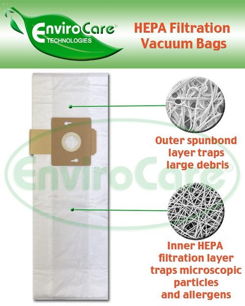 EnviroCare Replacement HEPA Filtration Vacuum Cleaner Dust Bags made to fit Riccar Supralite Type F and Simplicty Freedom Uprights
