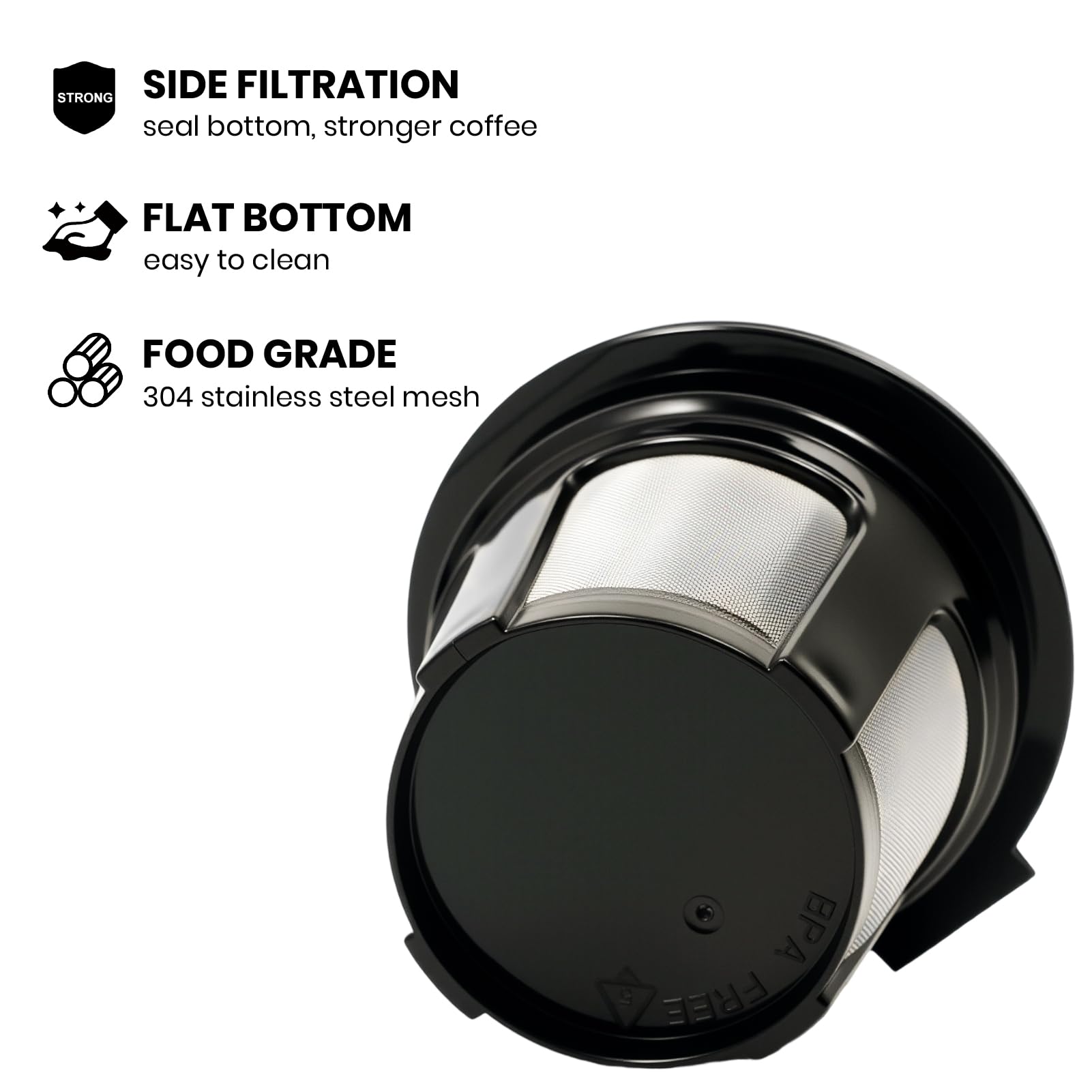 Roogaluckeep Reusable K Cup for Keurig, Black BPA Free Refillable K-Cup Pod Coffee Filters, Universal Fit Refillable Filters for Keurig 1.0 and 2.0 Coffee Maker (Black- 4 Park)
