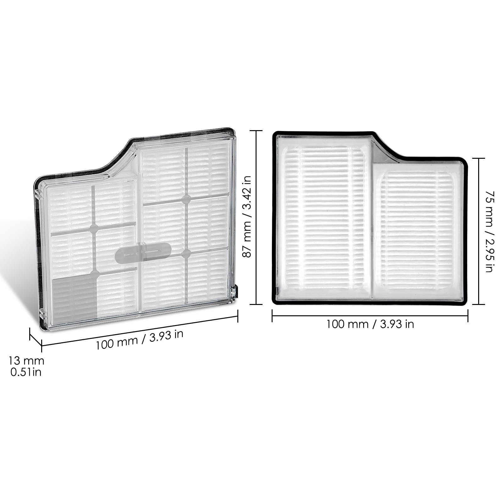 (3 Pack) Saros 10 Replacement HEPA Filters Compatible with Roborock Saros 10 Robot Vacuum Cleaner, Filter Kit, Vacuum Filters, Filters Accessories Kit, Canister Filters