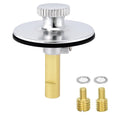 Bathtub Drain Stopper, Durable Metal Lift-and-Turn Tub Stopper, 2 Threading Adaptor 3/8 Inch and 5/16 Inch, Chrome