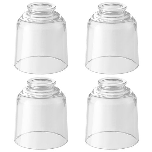 Modern Clear Glass Lampshade 4 Pack，2-1/8" Fitter, 4-5/8" Diameter ，4-1/2" Height, Replacement Lampshades For Ceiling Fans With Lights，For Living Room Bedroom Kitchen (Clear Glass(B))