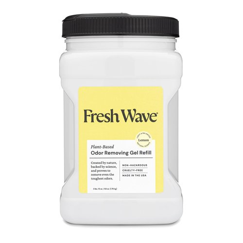 Fresh Wave Lemon Odor Removing Gel Refill, 63 oz. - Safer Odor Absorbers for Home, Natural Plant-Based Odor Eliminator, Every 15 oz. lasts 30-60 Days, For Cooking, Trash & Pets