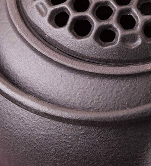 Plow & Hearth Honeycomb Wood Stove Steamer Kettle | Cast Iron Fireplace Humidifier | Matte Black | Rust Resistant | Decorative Functional Alternative to Electric Humidifiers | 3 QT Capacity