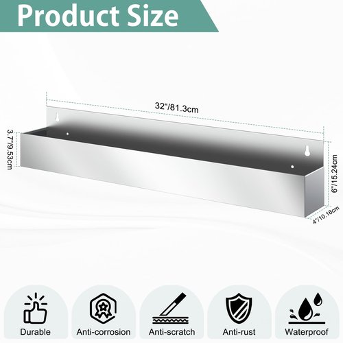 IRONDIY 32-inch Stainless Steel Bar Speed Rail,Wall Mounted Liquor Bottle Holder for Bars,Organizer for Liquor Bottles, Bar Bottle Holder(1 pcs)