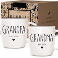 Kinkiii Promoted To Grandparents 2026 Mug Set, Grandma And Grandpa 2026 Ceramic Mugs, Pregnancy Announcement for Grandparent Mug Set, Grandma And Grandpa Announcement Gifts 13Oz