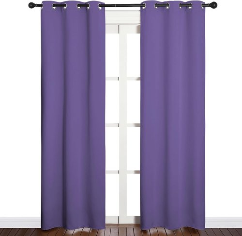 NICETOWN Blackout Curtain Panels - Thermal Insulated Grommet Drapes for Basement | Lilac Purple, 34x84" (1 Pair)