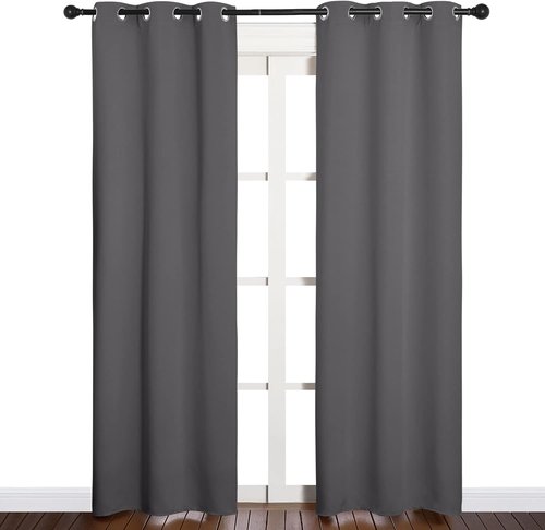 NICETOWN Blackout Drapery Panels - Thermal Insulated Microfiber Curtains | 34 x 84 Inches, Gray (Two Panels)
