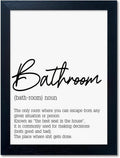Boswaydeco Bathroom Wall Art - Modern Black and White Bathroom Rules Canvas Decor | Guest Washroom Decor