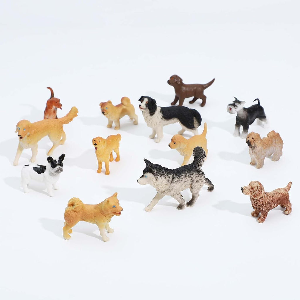 ONEST Mini Dog Figurines Playset - 20 Hand-Painted Realistic Puppy Figures for Kids & Adults