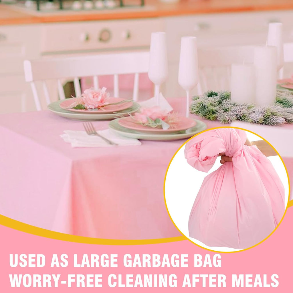Regine Switzerland 20 Pack Pink Disposable Table Cloths - 54 x 108 Inches for Parties & Events