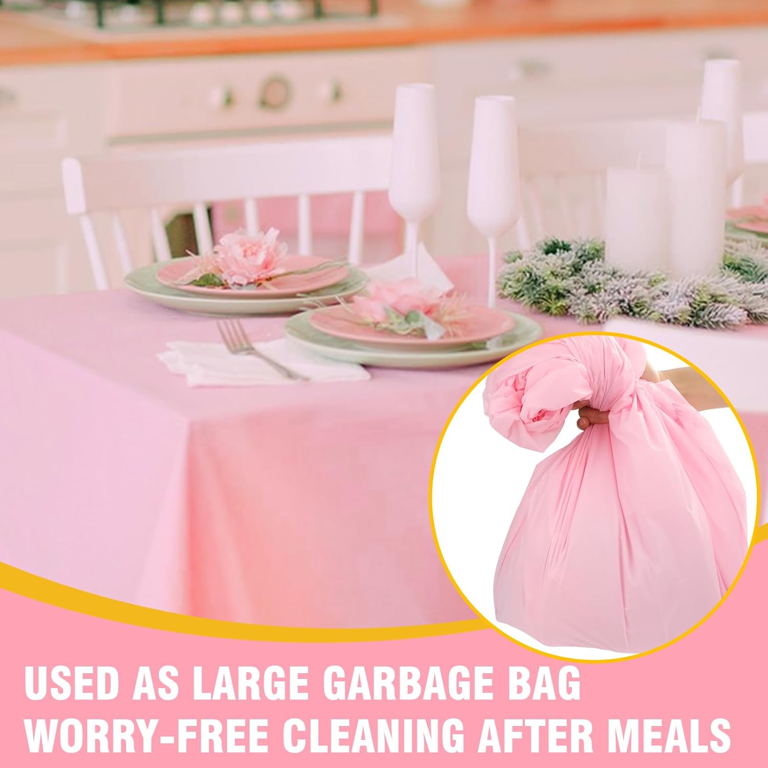 Regine Switzerland 20 Pack Pink Disposable Table Cloths - 54 x 108 Inches for Parties & Events