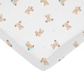 American Baby Company 100% Natural Cotton Fitted Mini Crib Sheet 38" x 24" - Soft & Breathable Small Nesting Portable Crib Sheet, Fits Pack N Play Mattresses, Bear, for Boys & Girls