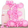 PartyWoo Pearl Pink Balloons - 140-Piece Arch Kit with Various Sizes for Baby Showers & Birthday Parties