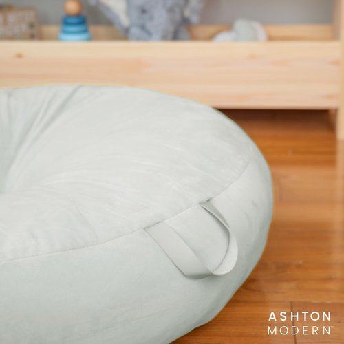 Ashton Modern Large Floor Cushion for Kids - 32 inch Soft Blue Round Floor Pillow for Kids Classroom Pillows, Throw Pillow, Decorative Round Pillows, Lounger Reading Nook