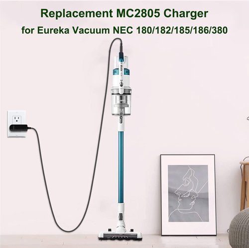 FGIEU Vacuum Charger Compatible with Eureka NEC180 NEC182 NEC185 NEC186 NEC380 NEW400 NEC480 RapidClean Pro/Stylus Lightweight Cordless Vacuum Cleaner Replacement MC2805A P0801Charger Cord.