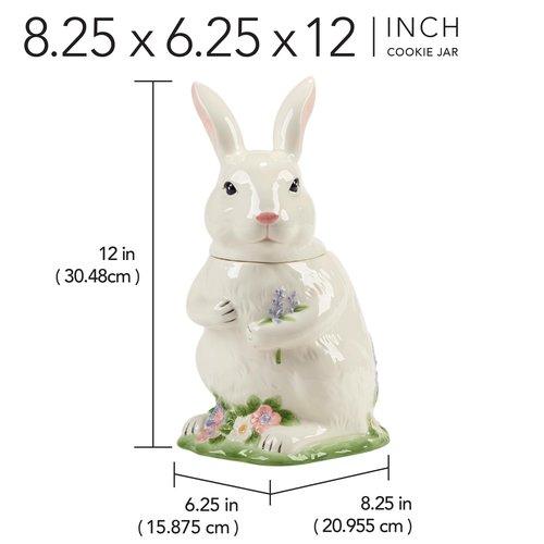 Certified International Easter Morning 3-D Bunny Cookie Jar, 64 oz.