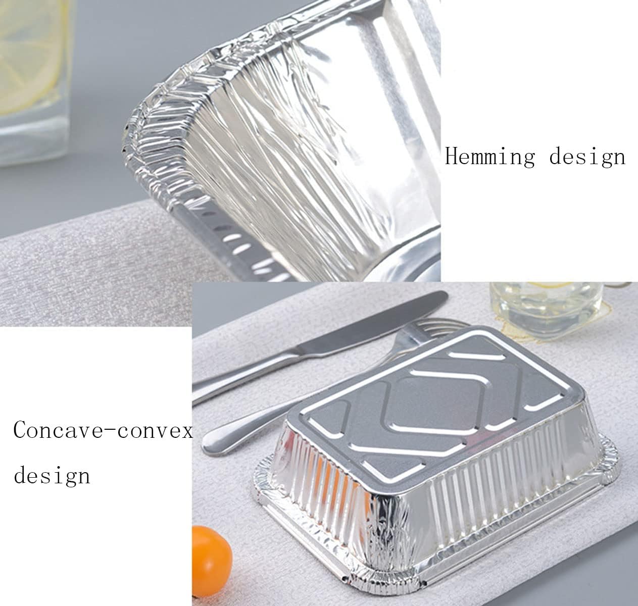 Aluminum Trays with Lids - 9x9 Disposable Foil Pans for Catering & Baking | 30 Pack Silver