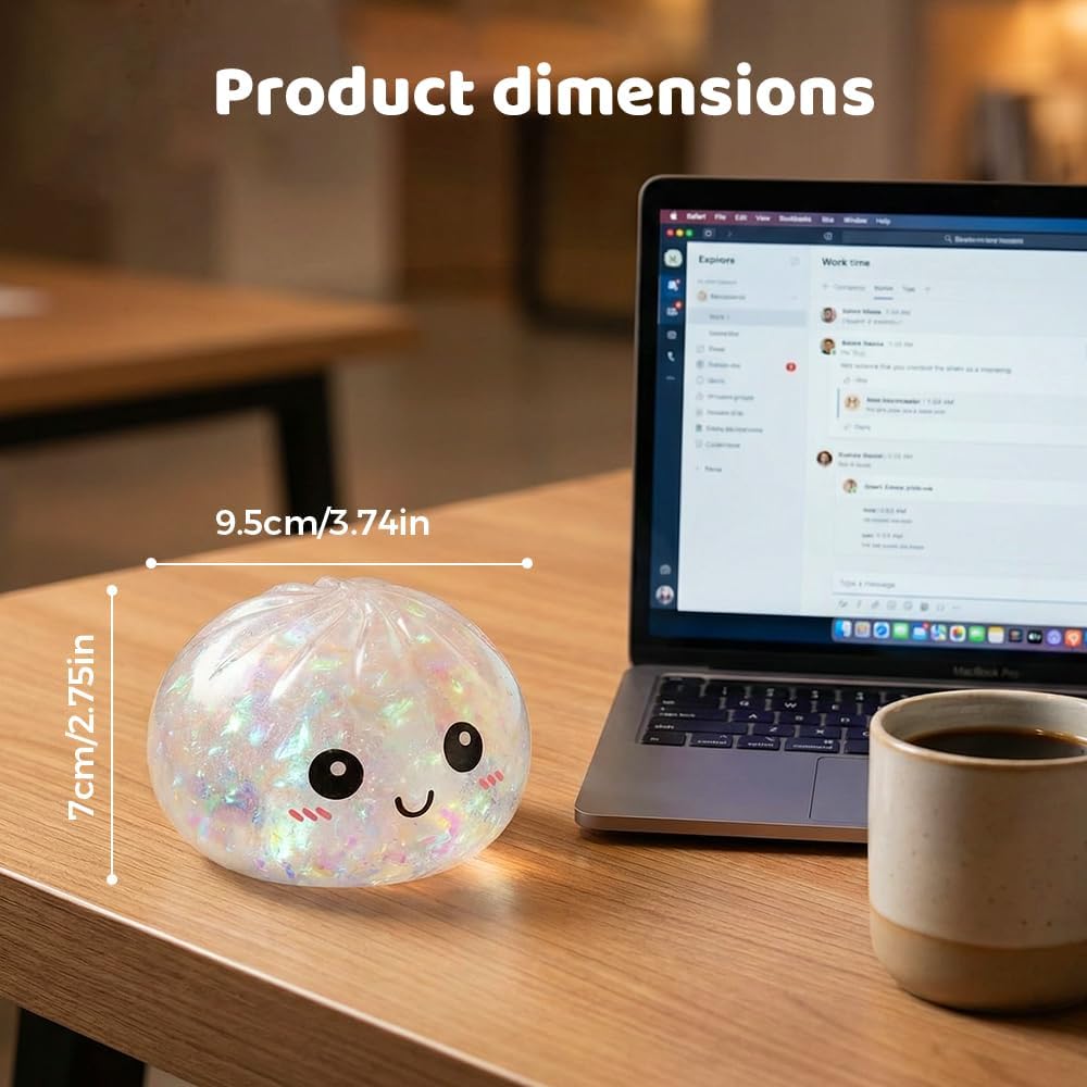 Skiennix Dumpling Squishies - Colorful Stress Relief Fidget Balls | 4-Pack Sensory Dough Balls