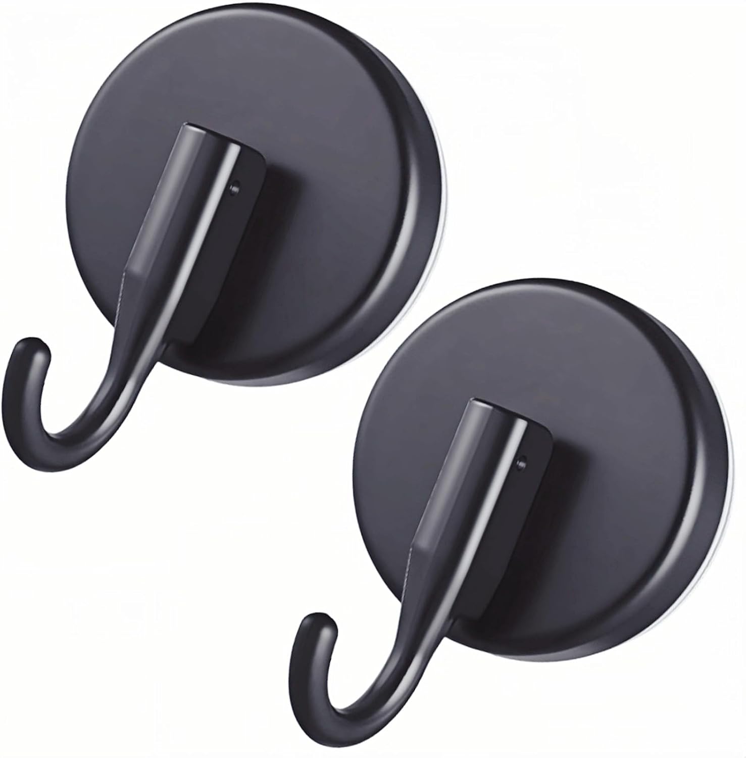 Skiennix Wreath Hanger Suction Hooks - 2 Pack Black Suction Cups for Glass & Metal | Removable Wall Hooks for Holiday Decor