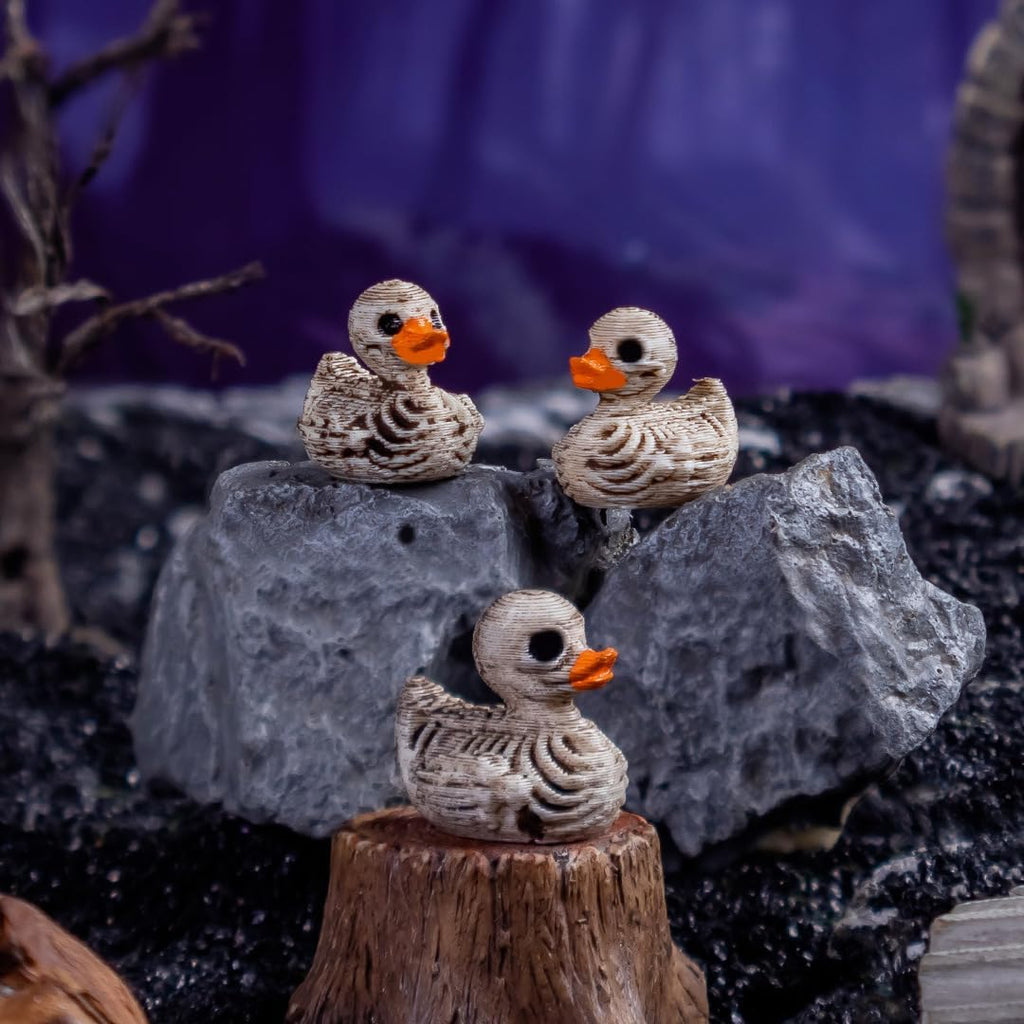 Skiennix Mini Duck Skeleton Figurines - 50Pcs Halloween Decor for Spooky Scenes & Parties