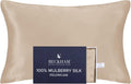 Beckham Hotel Collection Silk Pillowcase - 100% Mulberry Silk for Hair & Skin | 22 Momme, Queen, Champagne