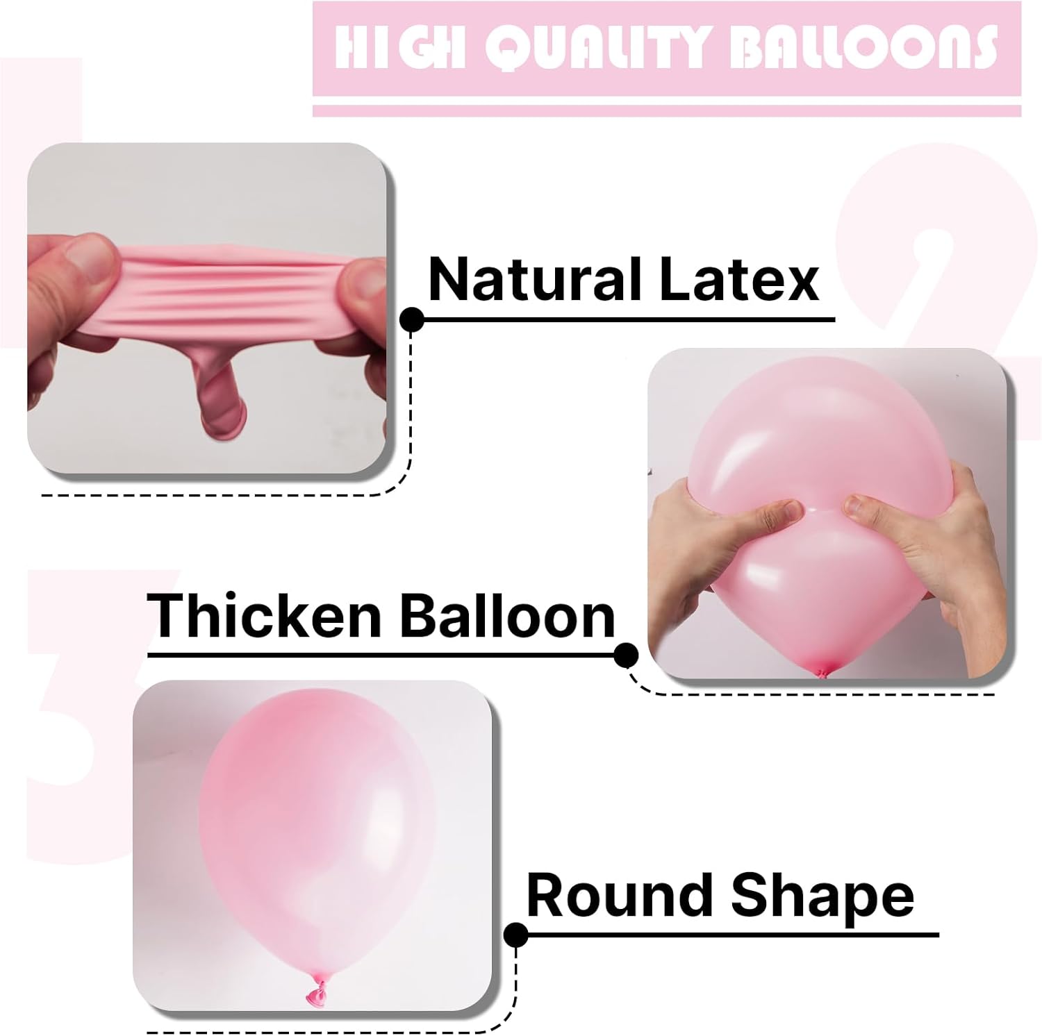 PartyWoo Baby Pink Balloons - 50pcs 5 Inch Pastel Latex Helium Balloons for Baby Showers & Parties