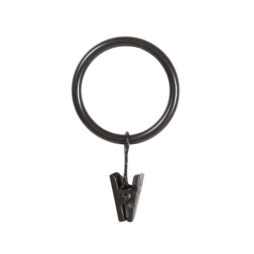 Kenney – Curtain Rings, Durable Black Metal Rings with Smooth Glide, Fits 1"–1-1/4" Diameter Curtain Rods, Oil Rubbed Bronze, 14-Pack