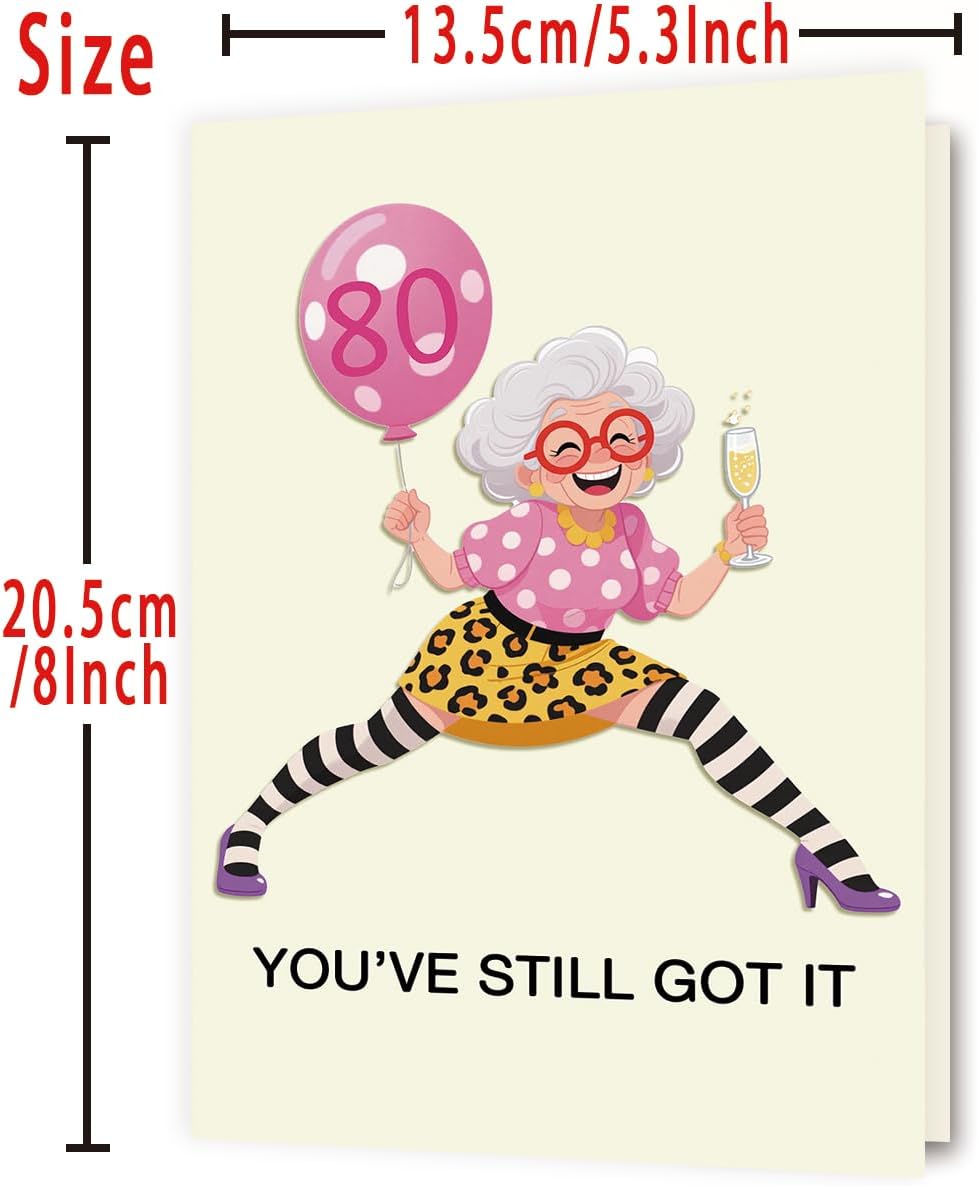 OJsensai 80th Birthday Card & Gifts for Women - Celebrate Her Special Day with Joyful Decorations