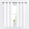 NICETOWN Draperies Curtains - 50% Sunlight Blocking Window Treatment | Grommet Small Bedroom Drapes (2 Panels, 34" x 63", Pure White)