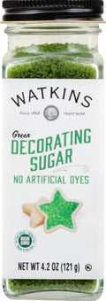Watkins Green Decorating Sugar - Non-GMO, Kosher, No Artificial Dyes - 4.2 Ounce Pack