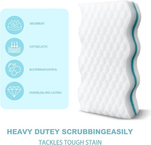 BINI'S Magic Sponge Eraser - Extra Durable Multi-Purpose Cleaner Pads | 6 Count for Shoes, Bathrooms & Cars