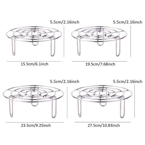 2Pcs Steam Rack, Heavy Duty Steaming Rack Stand, Stainless Steel Round Steamer Cooling Rack Trivet, Pot Steamer Insert Food Stand, Steaming Cookware Accessories(Size:15.5cm/6.1in)