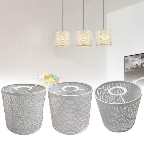 EKDJKK Metal Bulb Guard Lamp Cage for Pendant Light, Lamp Holder, White Ceiling Pendant Light Lampshade Ceiling Fan Light Bulb Covers Open Style(3)