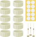 Skiennix 20Pcs Candle Grippers - Flexible Silicone Stabilizers for Taper Candles | 10 Adhesive & 10 Fitters