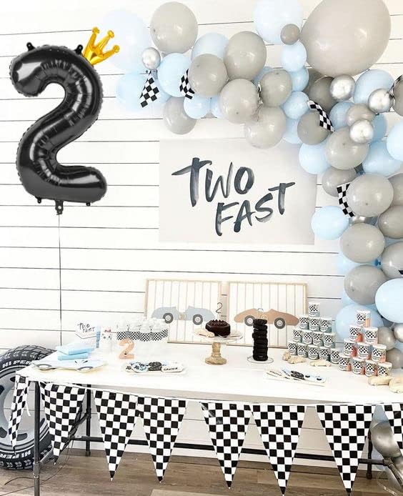 40 Inch Number 2 Balloons by Black 2 - Perfect for 2nd Birthday Party Decorations