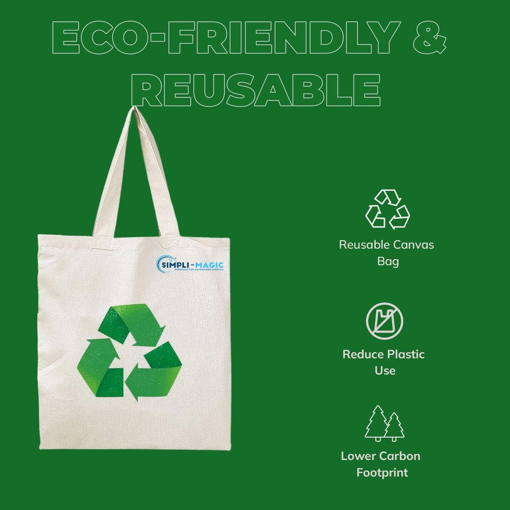 Simpli-Magic Canvas Tote Bags, 13"x15", Pack of 50, Beige