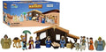 BibleToys Nativity Set - 18-Piece Christmas Manger Scene With Mini Storybook for Kids 3+