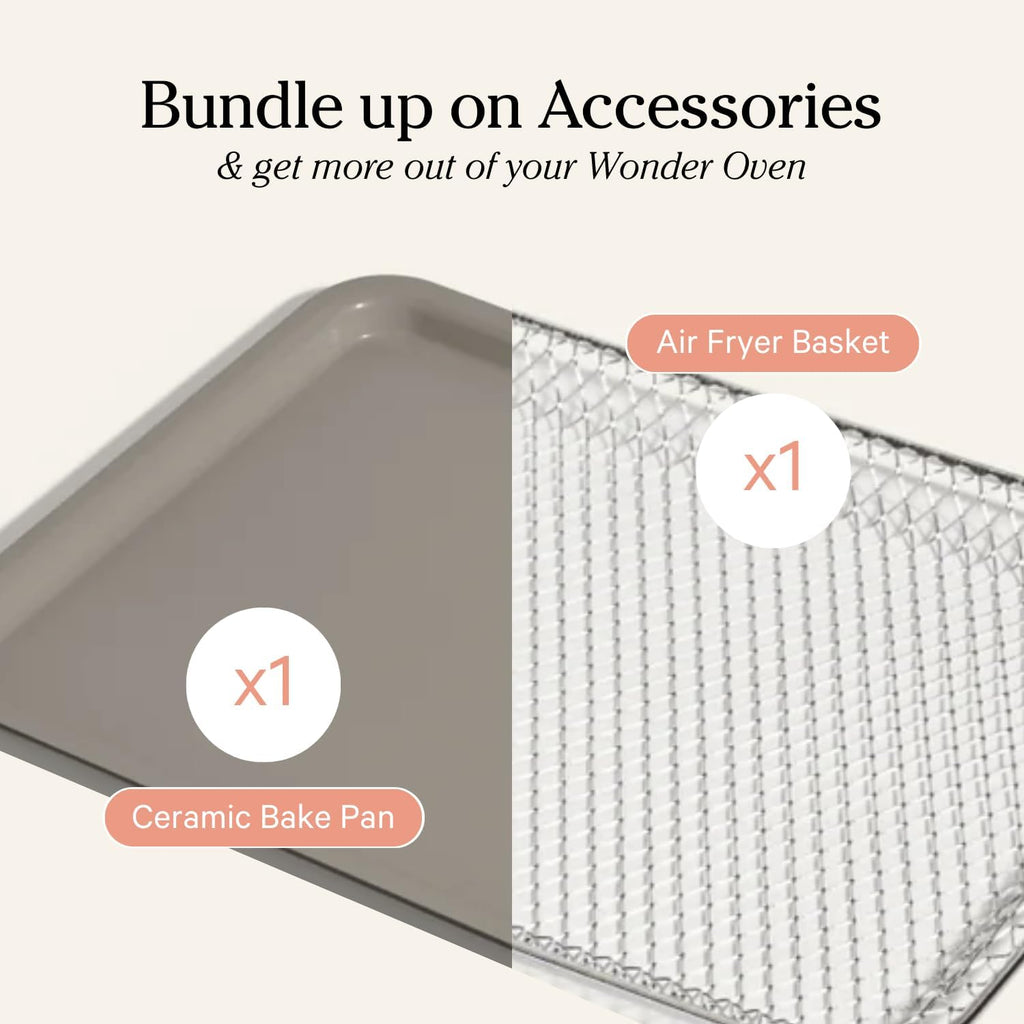 Our Place Wonder Oven Essentials Kit - Extra Air Fryer Basket & Nonstick Bake Pan | Eco-Friendly Char