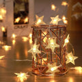 WFGGEH Star Fairy String Lights - 10ft Warm White LED Lights for Birthday & Christmas Decor