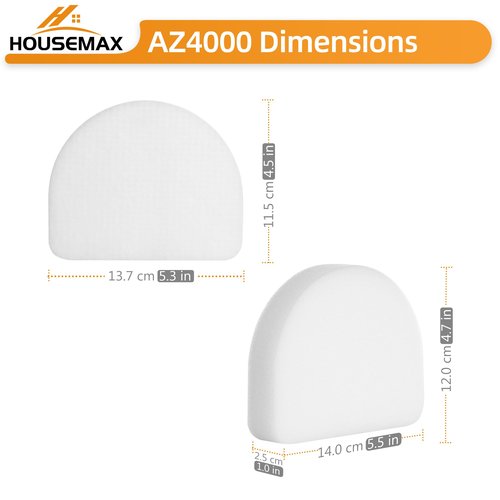 HOUSEMAX AZ4002 Filters for Shark Powerdetect Upright Vacuum Cleaner AZ4000 AZ4002 AZ4000C, 4 Foam & 4 Felt Replacement Filters Compare to Part #XFFKAZ4000