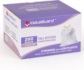 ValueGuard 13 Gallon Drawstring Trash Bags - Durable Tall Waste Bags for Kitchen & Office (200 Count)