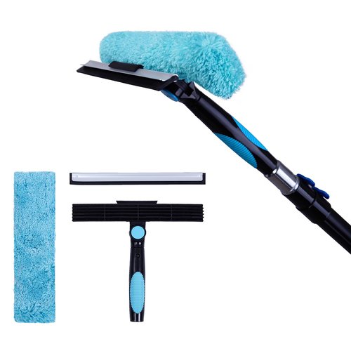 Hicavar 11" Window Squeegee and Microfiber Scrubber 2-in-1 Combo Cleaning Tools (Attachement Only) (1)